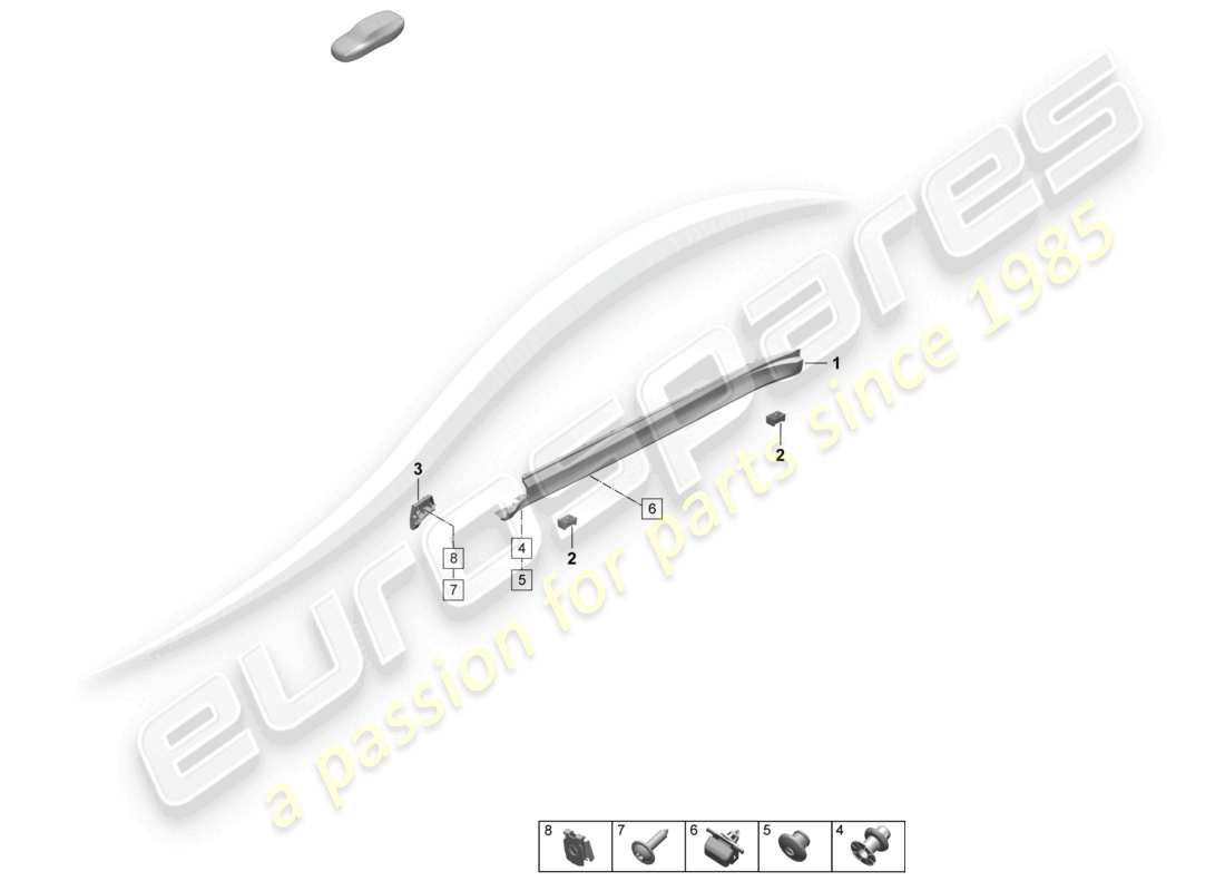 porsche 2025 (taycan 9j1-2) side member trim accessories parts diagram