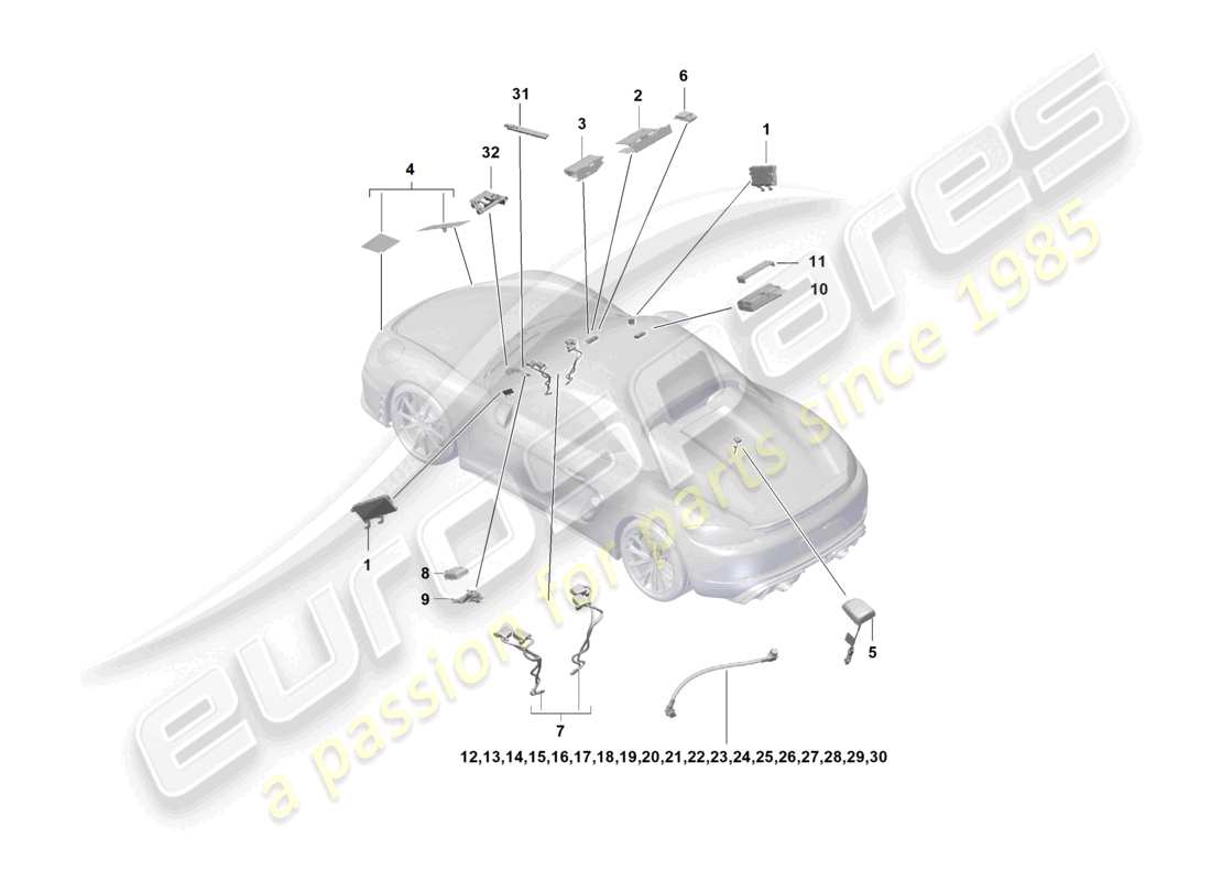 porsche 2024 (718 boxster spyder) aerial single wire parts diagram