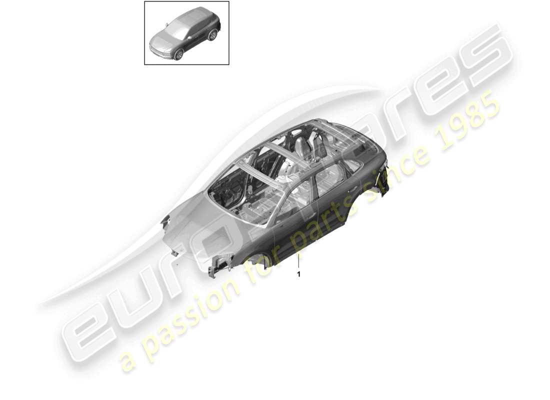 porsche 2021 (cayenne e3 9ya/9yb) car body part diagram