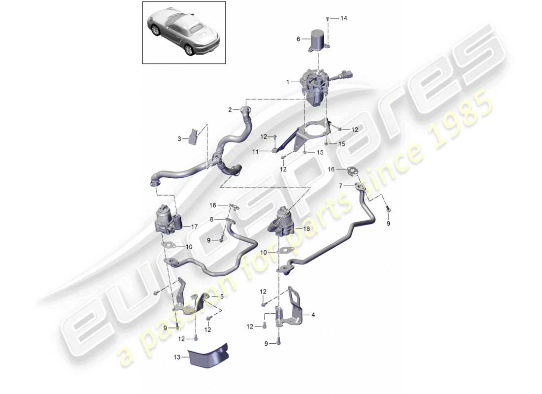 porsche 2021 (718 boxster) secondary air pump parts diagram