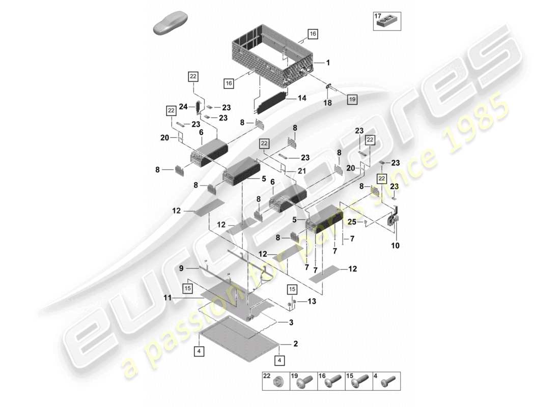 porsche 2021 (panamera 971-2) high-voltage battery hybrid individual parts part diagram