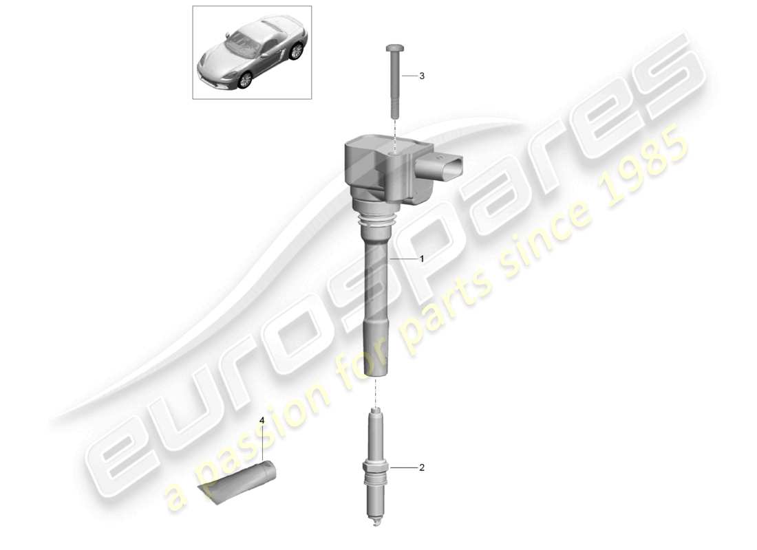 porsche 2021 (718 boxster) ignition system parts diagram