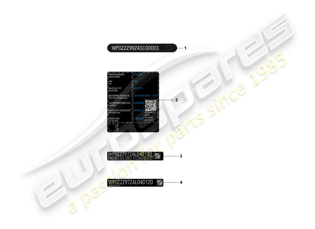 porsche 2024 (macan-e) signs/notices part diagram