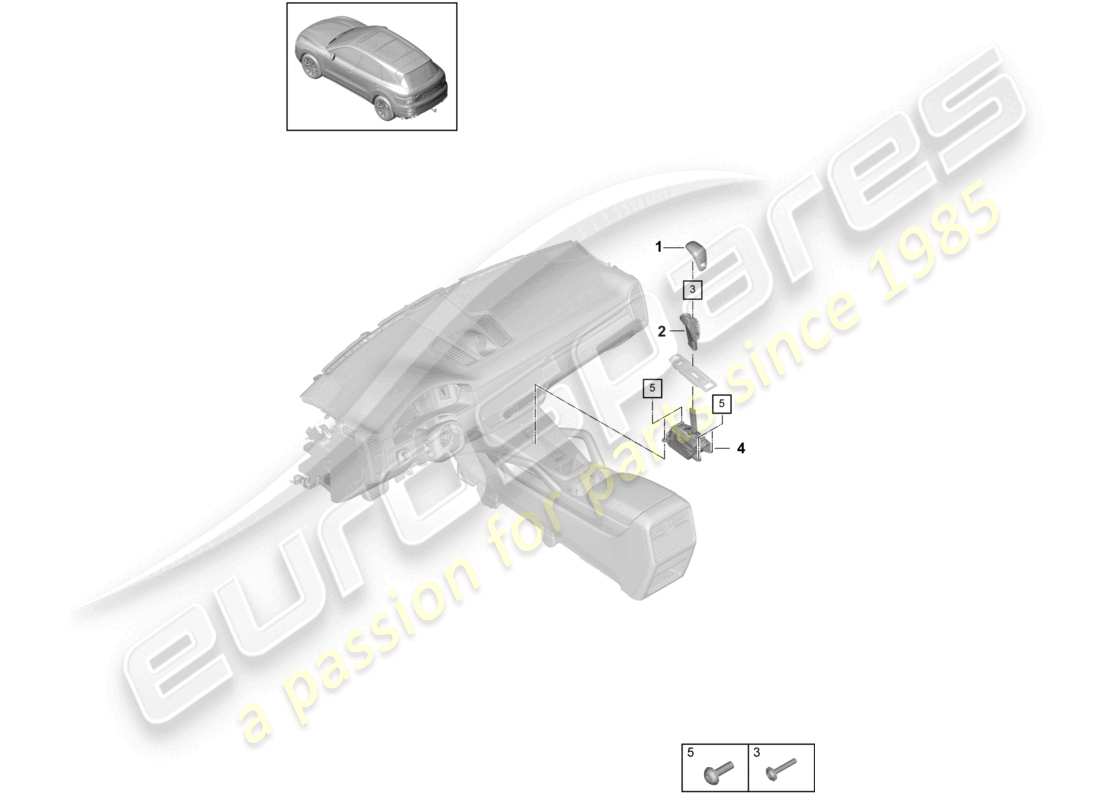 porsche 2021 (cayenne e3 9ya/9yb) selector lever part diagram