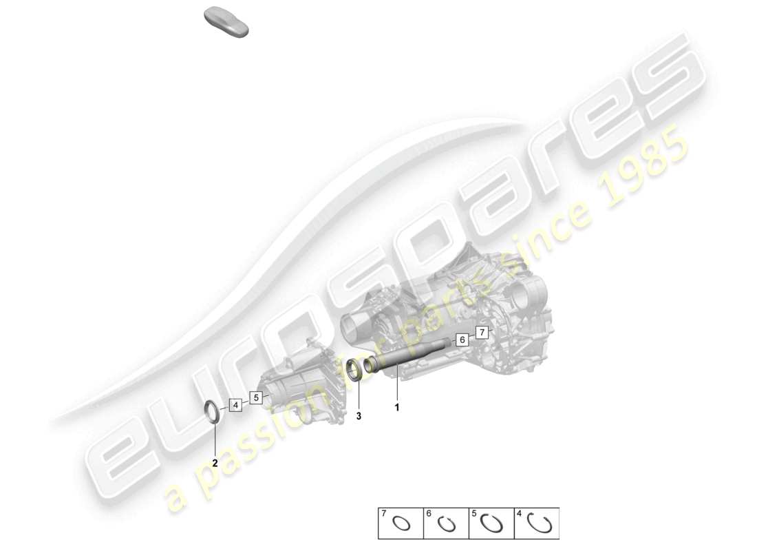 porsche 2024 (macan-e) traction motor for elec. drive front axle stub shaft part diagram