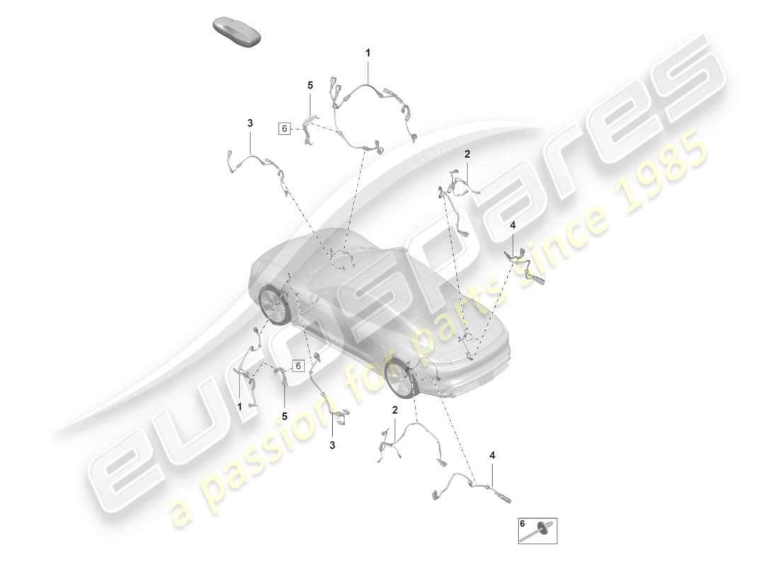 porsche 2023 (taycan 9j1-1) wiring harness for anti-lock brakesystem -abs- wiring harness for self-levelling suspension parts diagram