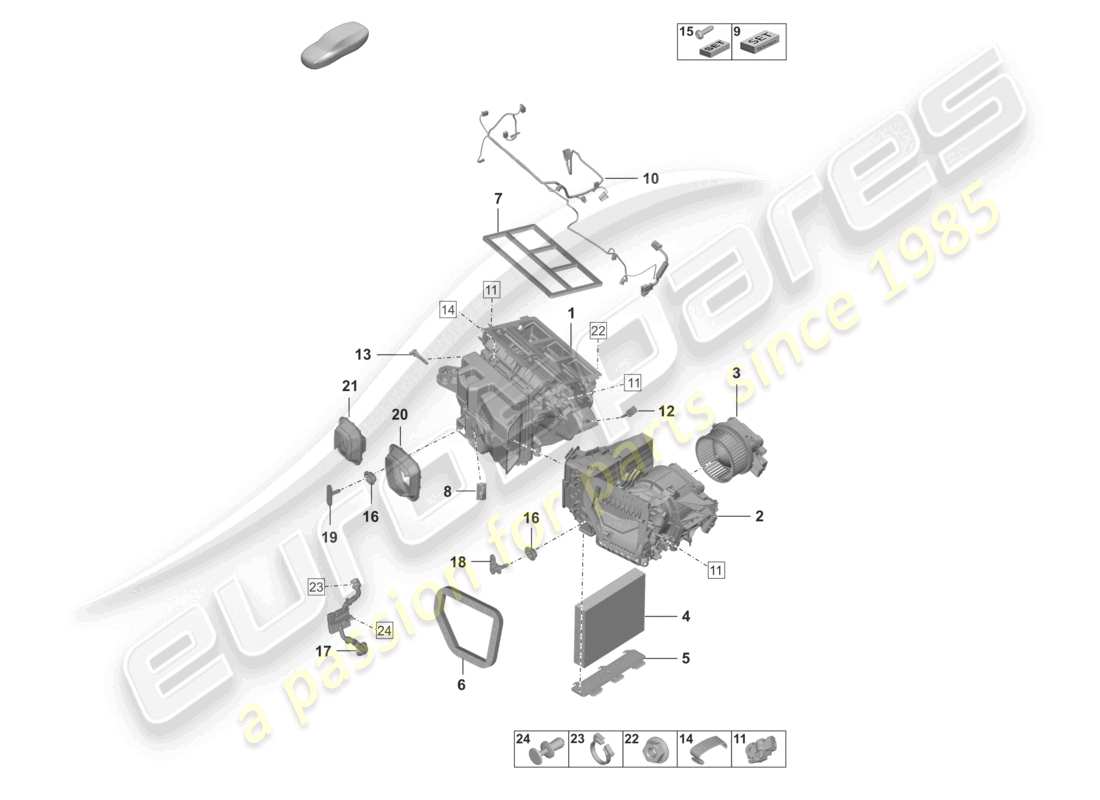 porsche 2025 (992-2 turbo / s) air conditioning parts diagram