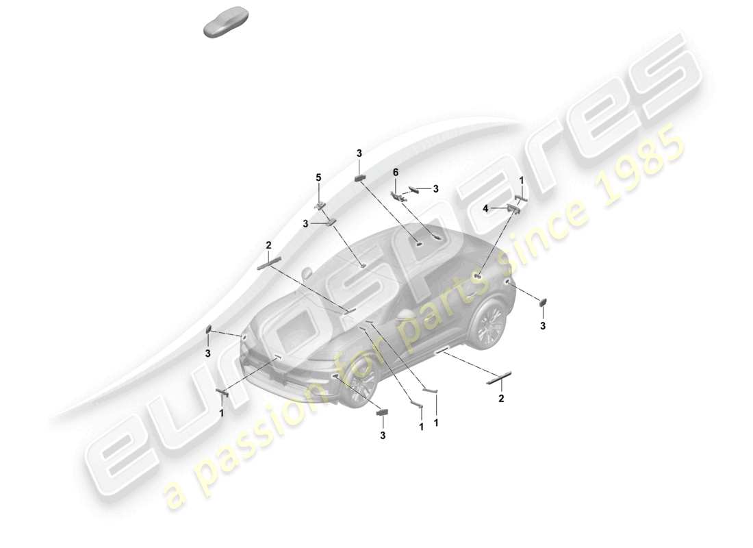 porsche 2026 (macan-e) aerial for access and start authorisation (kessy) part diagram