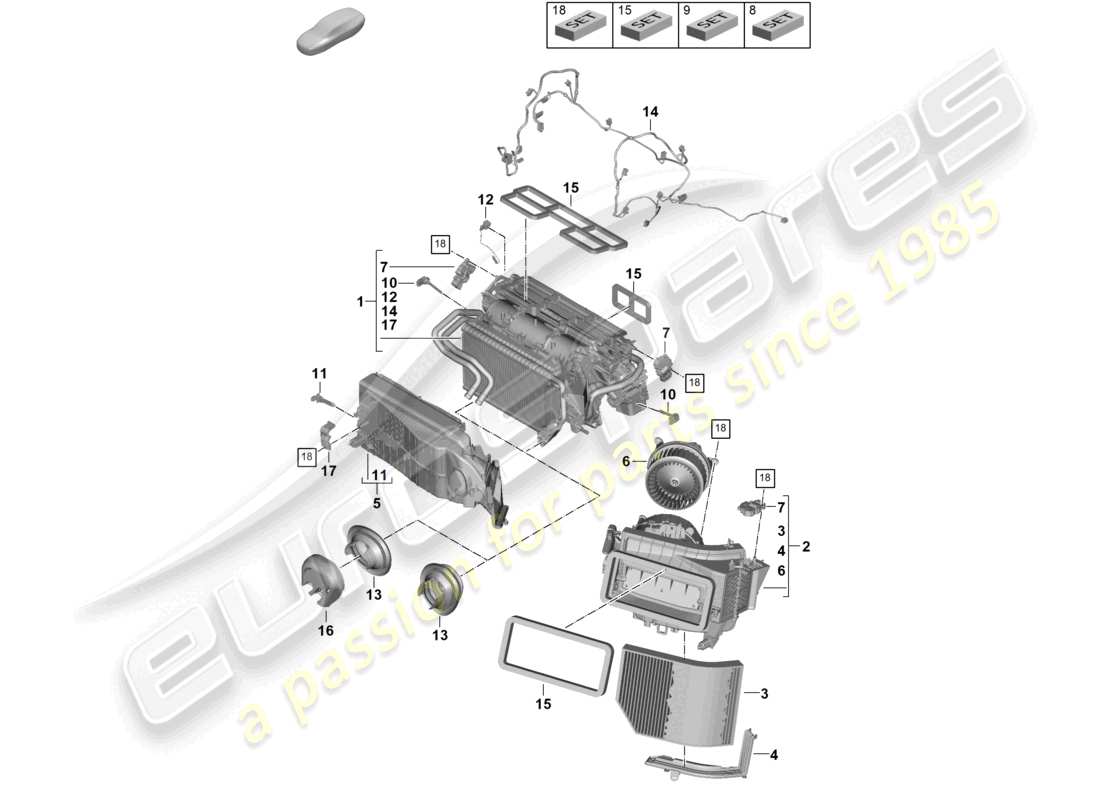 porsche 2024 (panamera 976) air conditioning 2-zone air-conditioning system part diagram