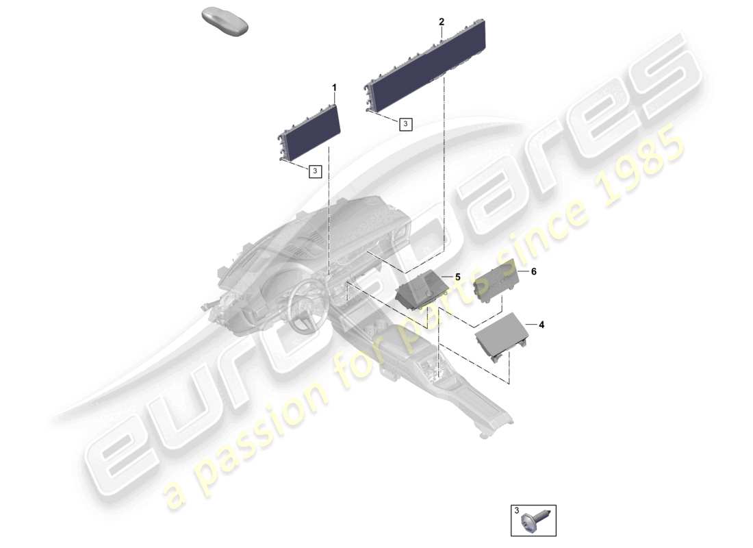 porsche 2024 (panamera 976) display display and control unit part diagram