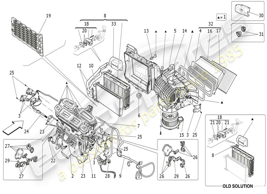 maserati ghibli (2021) a/c unit: dashboard devices part diagram