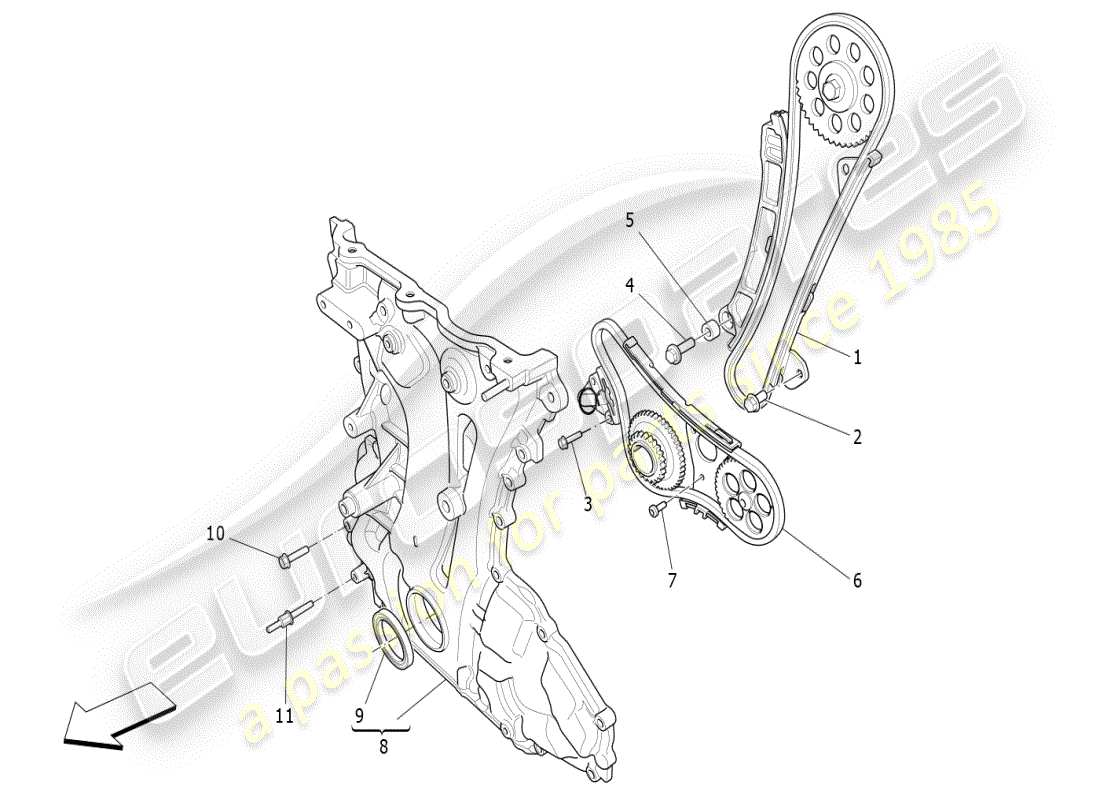 maserati ghibli (2021) timing part diagram