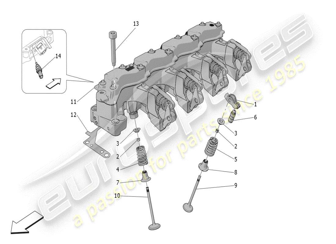 maserati grecale modena (2023) multiair valves and systems parts diagram