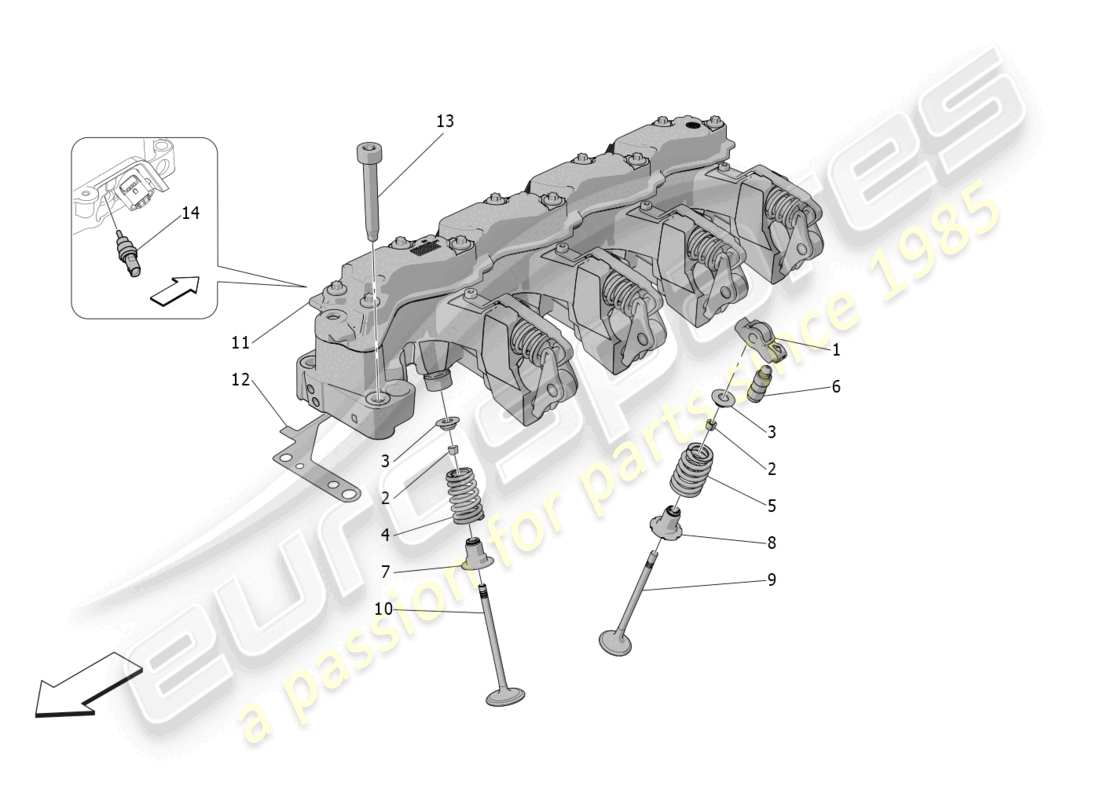 maserati grecale gt (2023) multiair valves and systems parts diagram