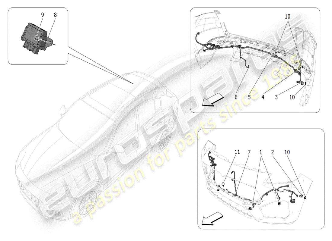 maserati grecale modena (2023) parking sensors parts diagram