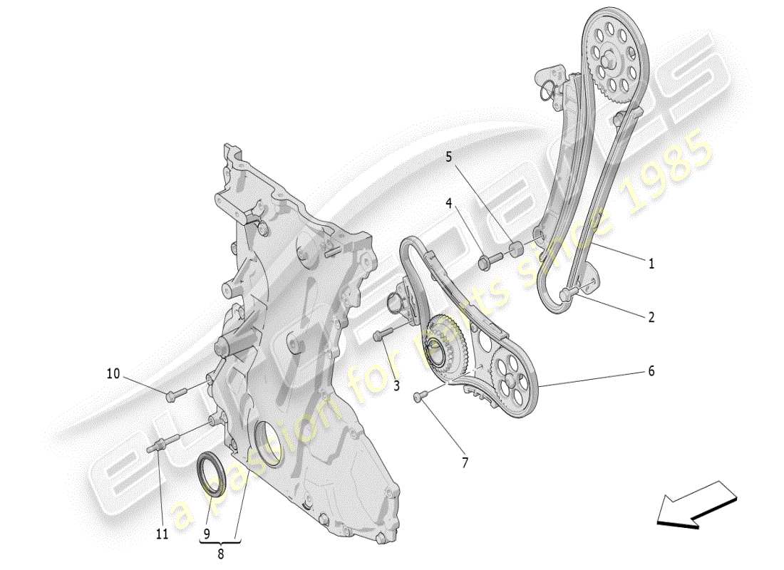 maserati grecale modena (2023) timing parts diagram