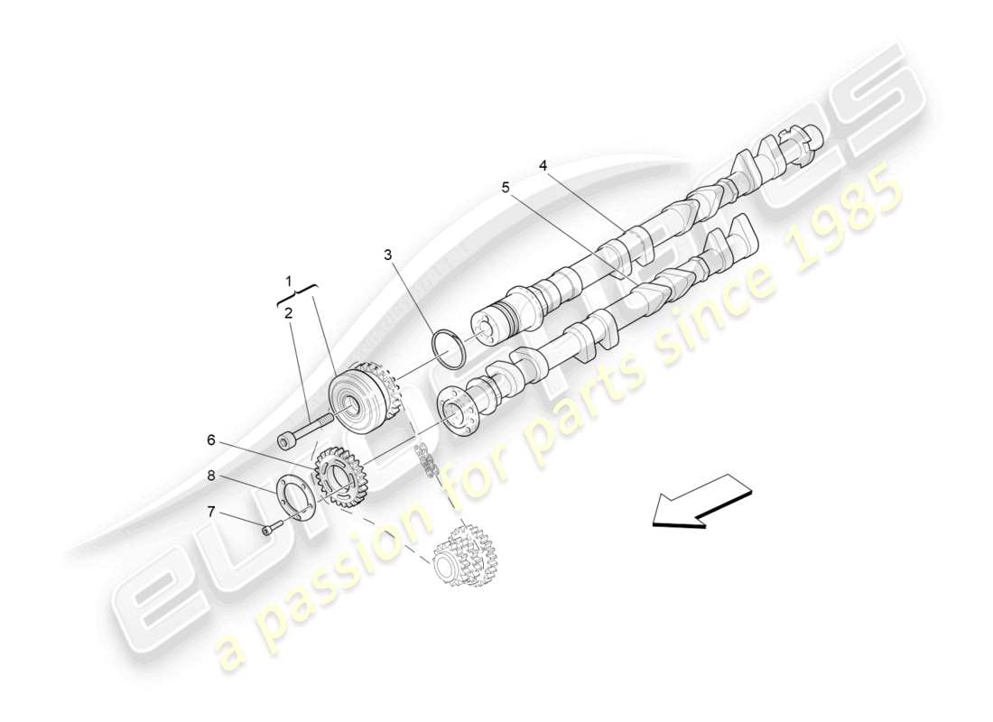 maserati granturismo mc stradale (2012) rh cylinder head camshafts part diagram