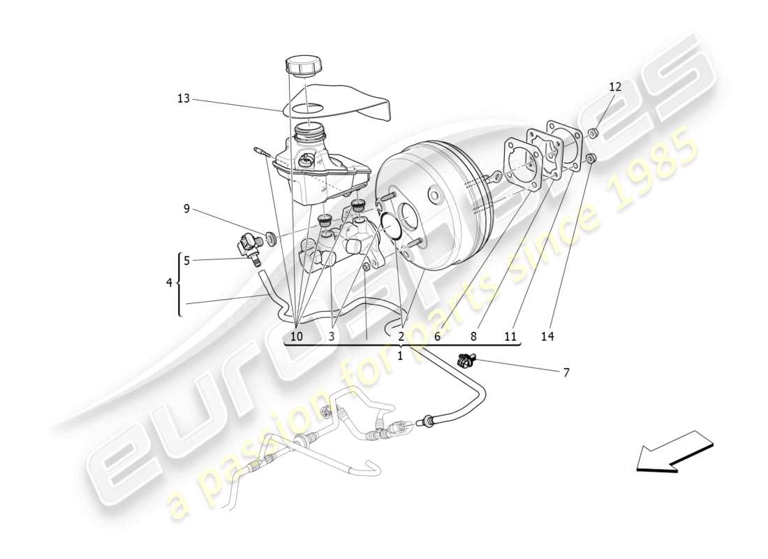 maserati ghibli (2017) brake servo system parts diagram