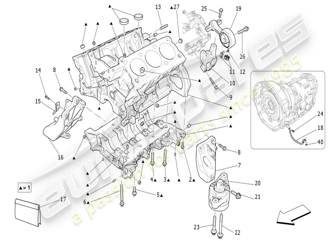 maserati ghibli (2020) crankcase part diagram