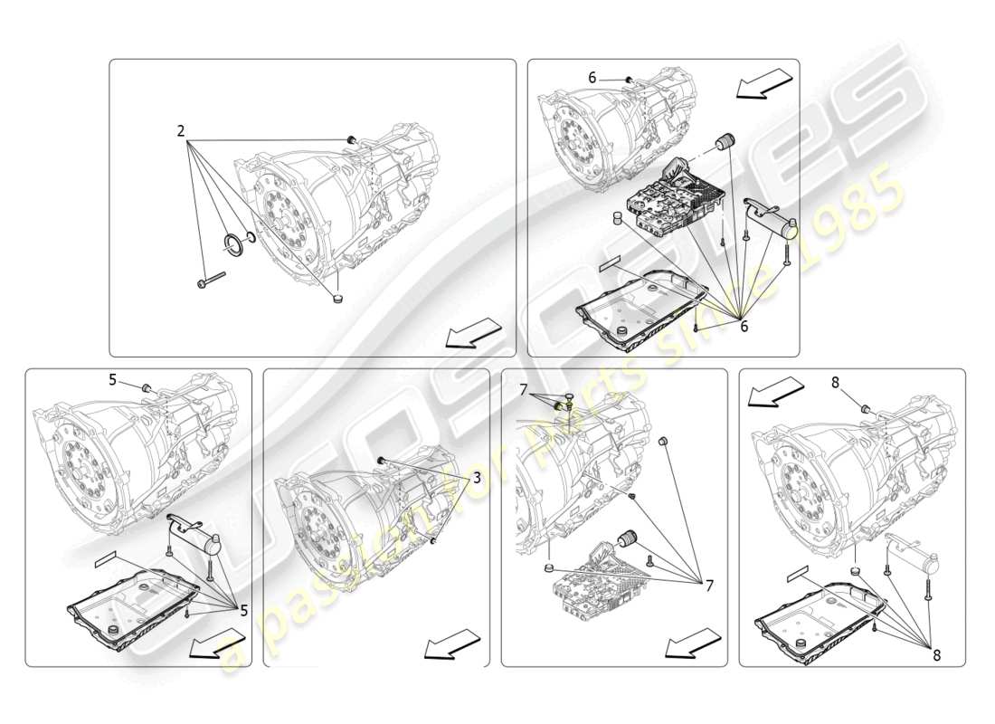 maserati levante gt (2022) gearbox housings parts diagram
