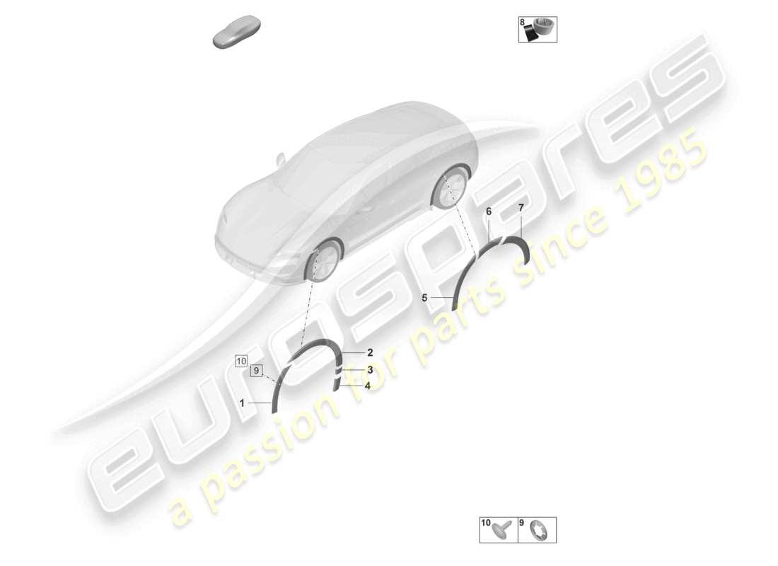 a part diagram from the porsche taycan parts catalogue