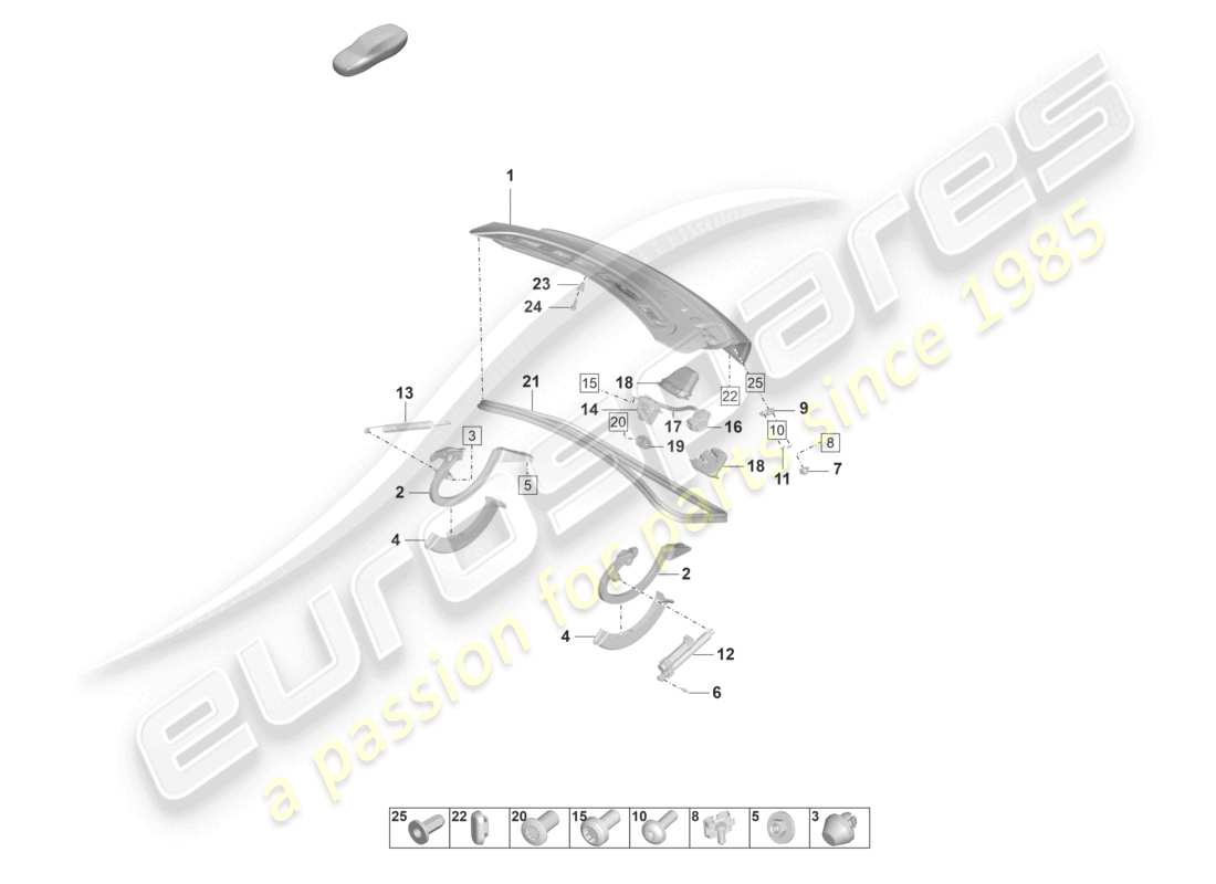 a part diagram from the porsche taycan parts catalogue