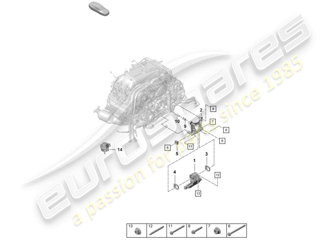 a part diagram from the porsche 2024 (718 cayman) parts catalogue