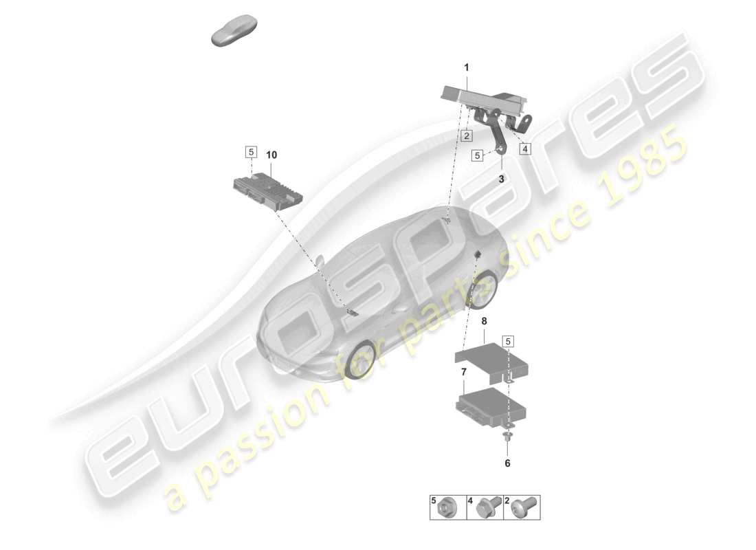 a part diagram from the porsche taycan parts catalogue