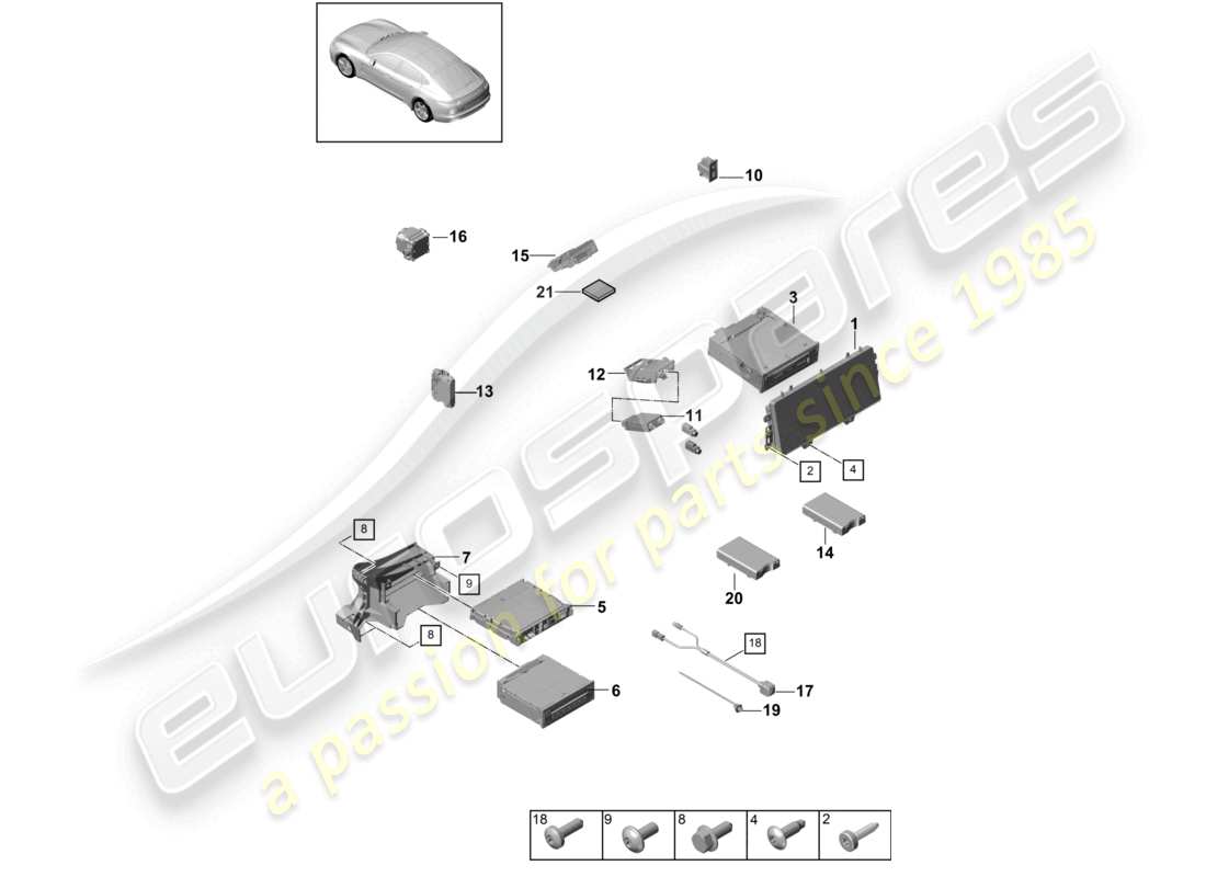 a part diagram from the porsche panamera parts catalogue