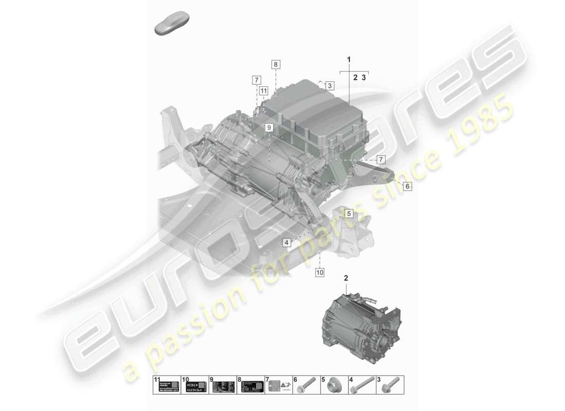 a part diagram from the porsche taycan parts catalogue