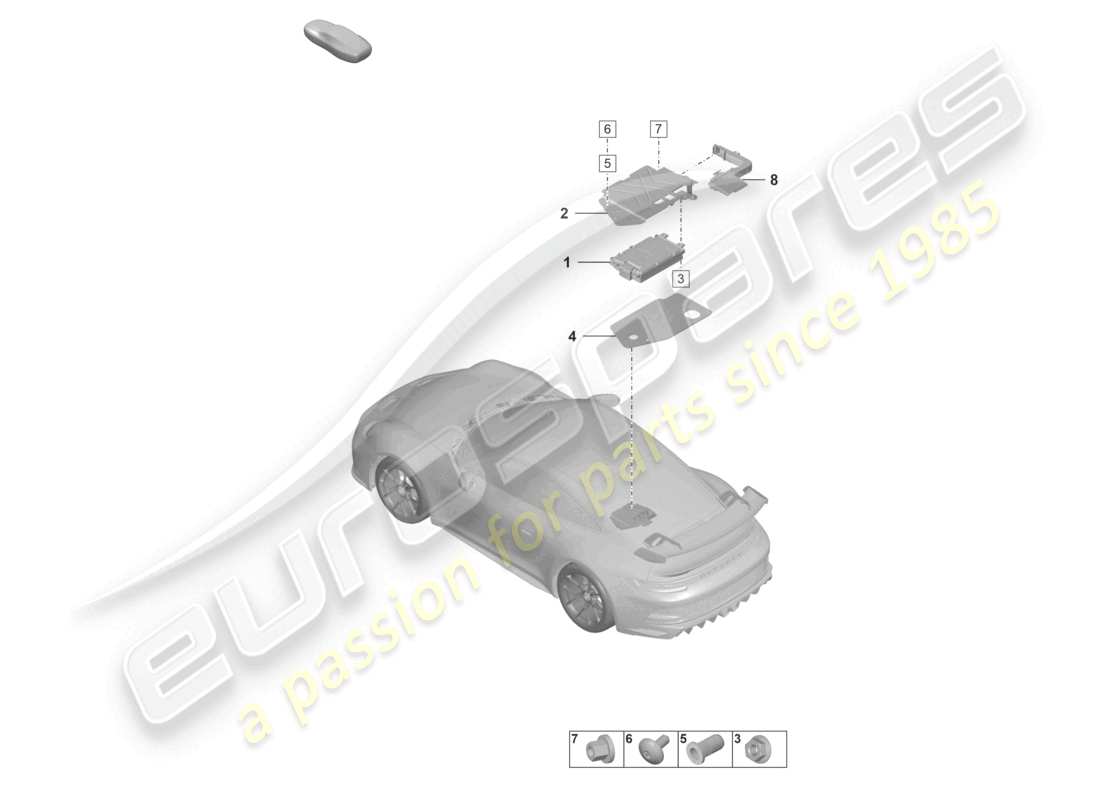 a part diagram from the porsche 2021 (992-1 gt3/rs/st) parts catalogue