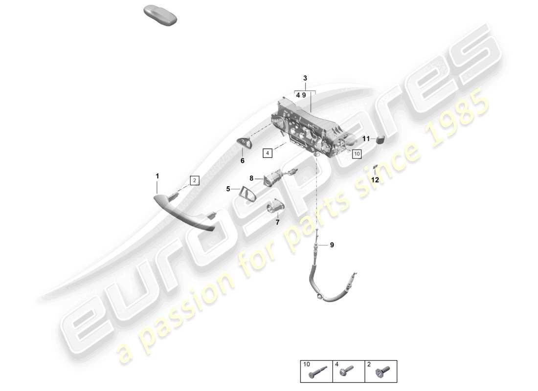 a part diagram from the porsche 2024 (718 boxster spyder) parts catalogue