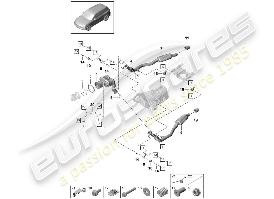 a part diagram from the porsche cayenne parts catalogue