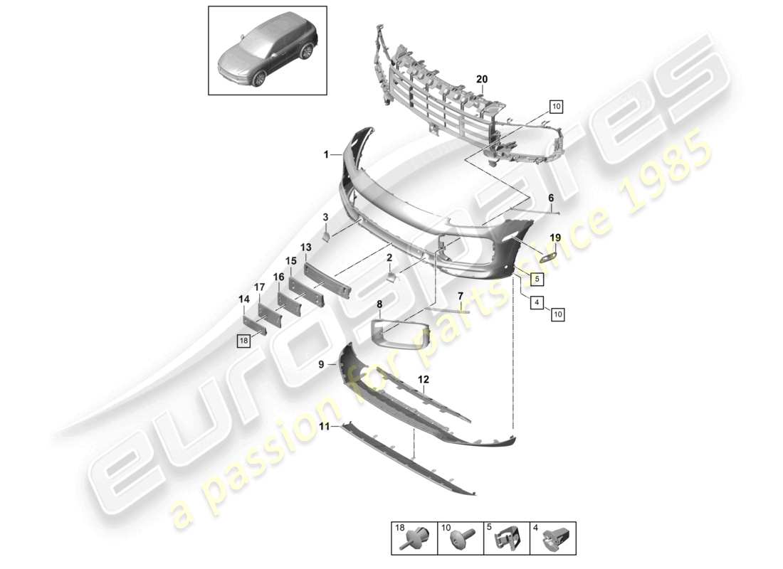 a part diagram from the porsche 2023 (cayenne e3 9ya/9yb) parts catalogue