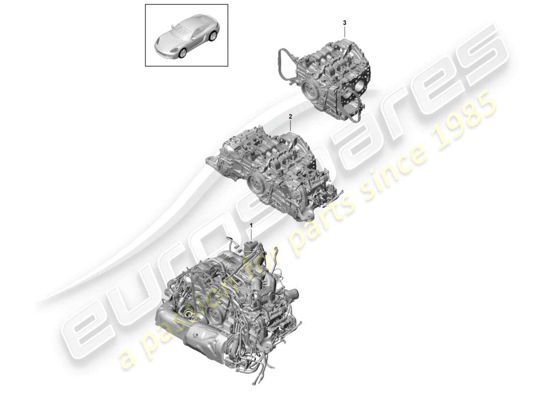 a part diagram from the porsche 2022 (718 cayman) parts catalogue