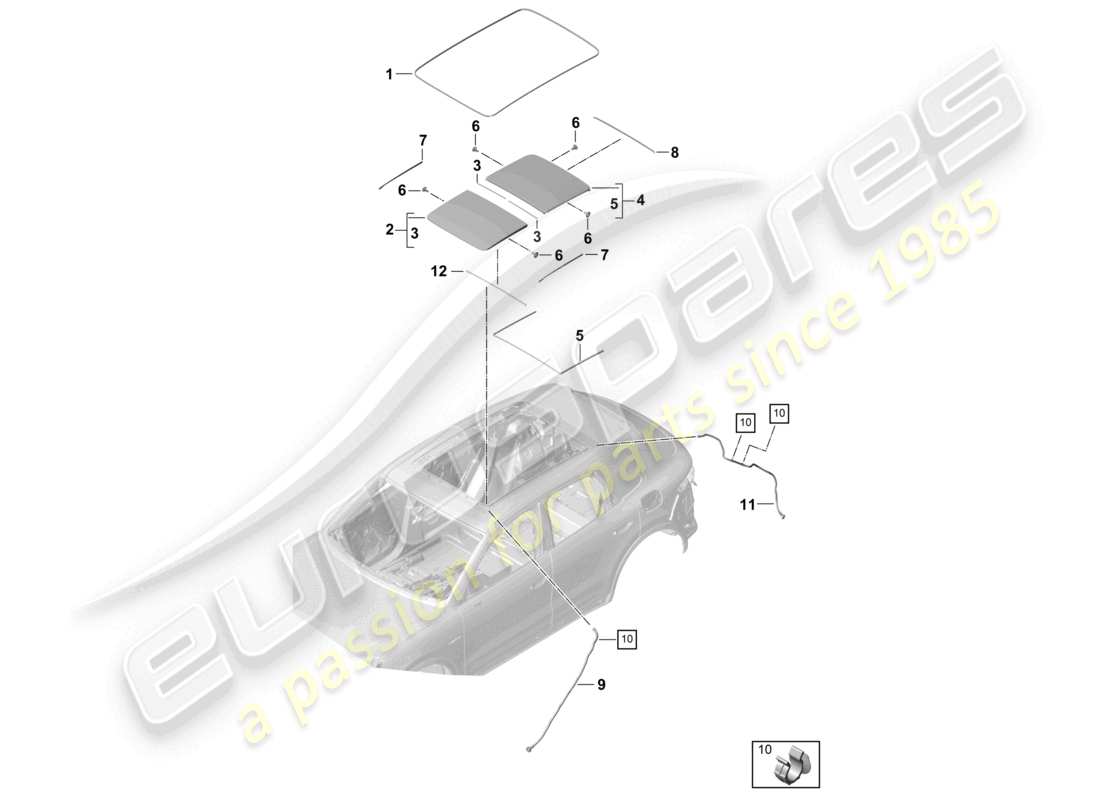 a part diagram from the porsche 2024 (cayenne e3 9ya/9yb) parts catalogue
