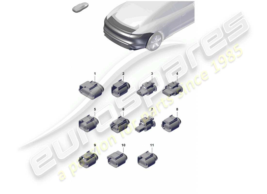 a part diagram from the porsche taycan parts catalogue