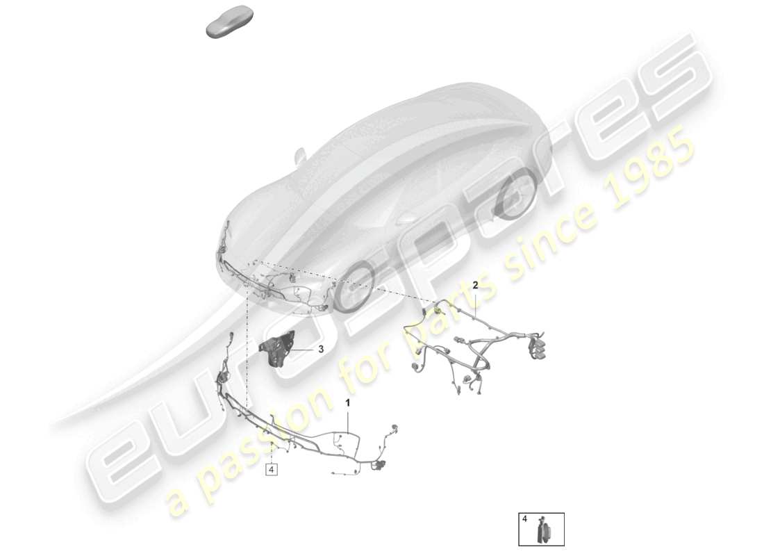 a part diagram from the porsche 2021 (taycan 9j1-1) parts catalogue