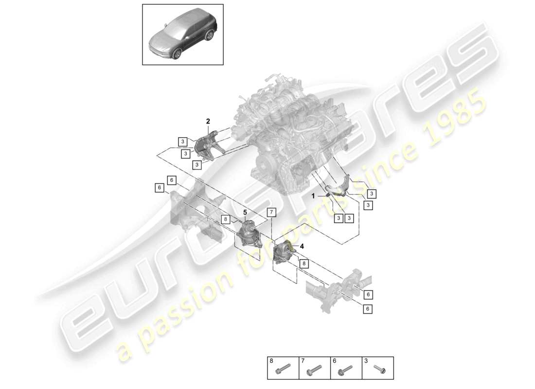 a part diagram from the porsche 2024 (cayenne e3 9ya/9yb) parts catalogue