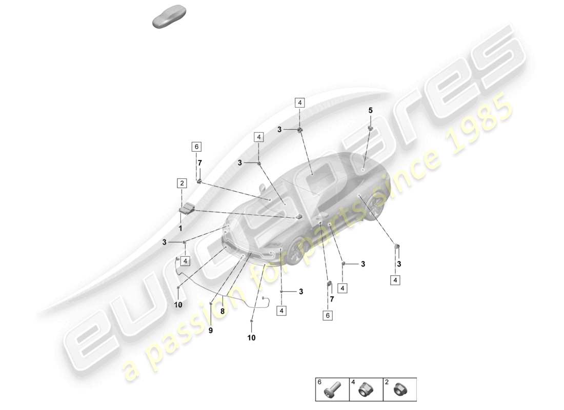 VIEW PARTS DIAGRAMS FROM THE PORSCHE TAYCAN PARTS CATALOGUE a part diagram from the porsche taycan parts catalogue