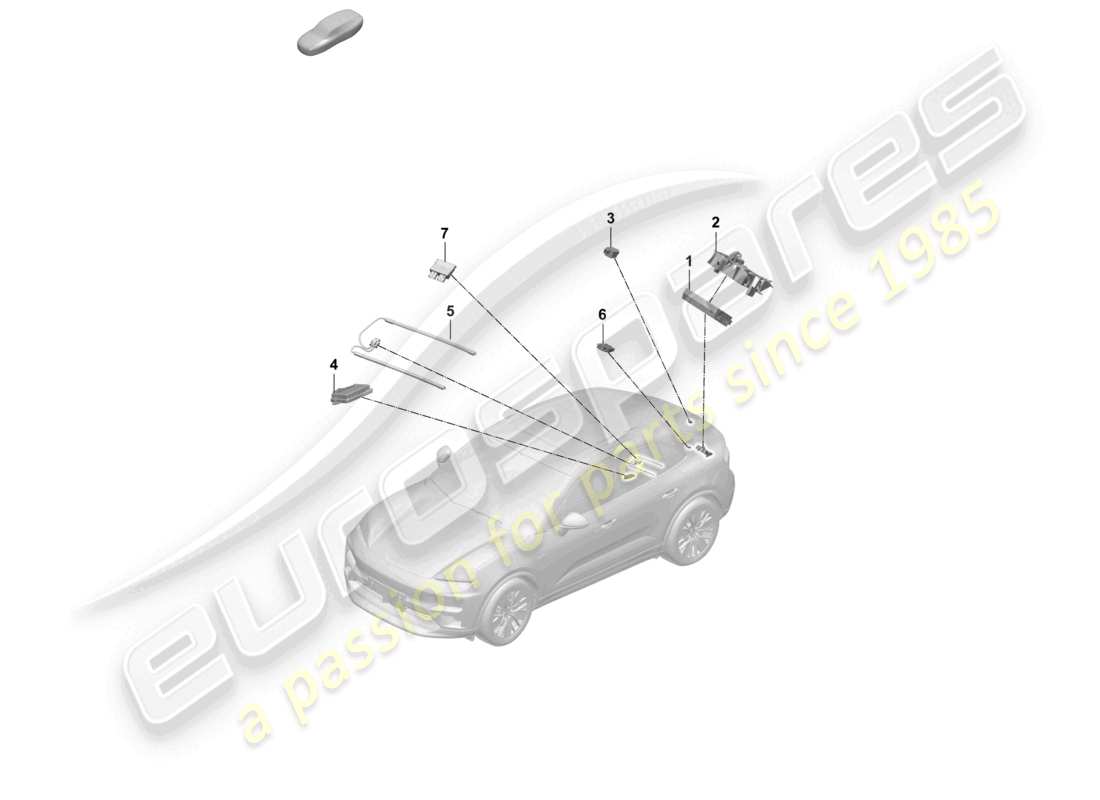 porsche 2026 (macan-e) control units camera parking aid tow hitch part diagram