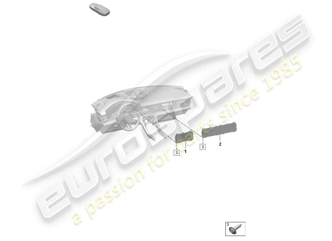 porsche 2026 (taycan 9j1-2) display unit and control panel with touchscreen part diagram