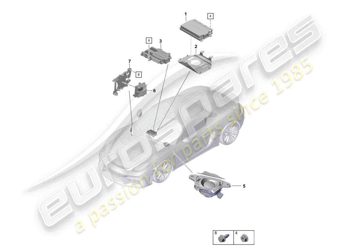 porsche 2024 (718 boxster spyder) amplifiers parts diagram