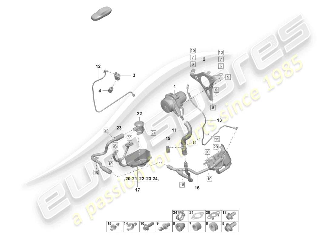 porsche 2025 (718 boxster spyder) secondary air pump parts diagram