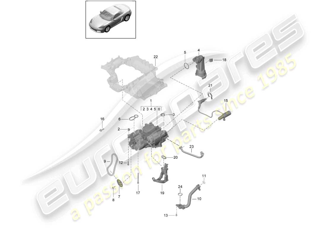 porsche 2026 (718 boxster) engine (oil press./lubrica.) oil pump part diagram