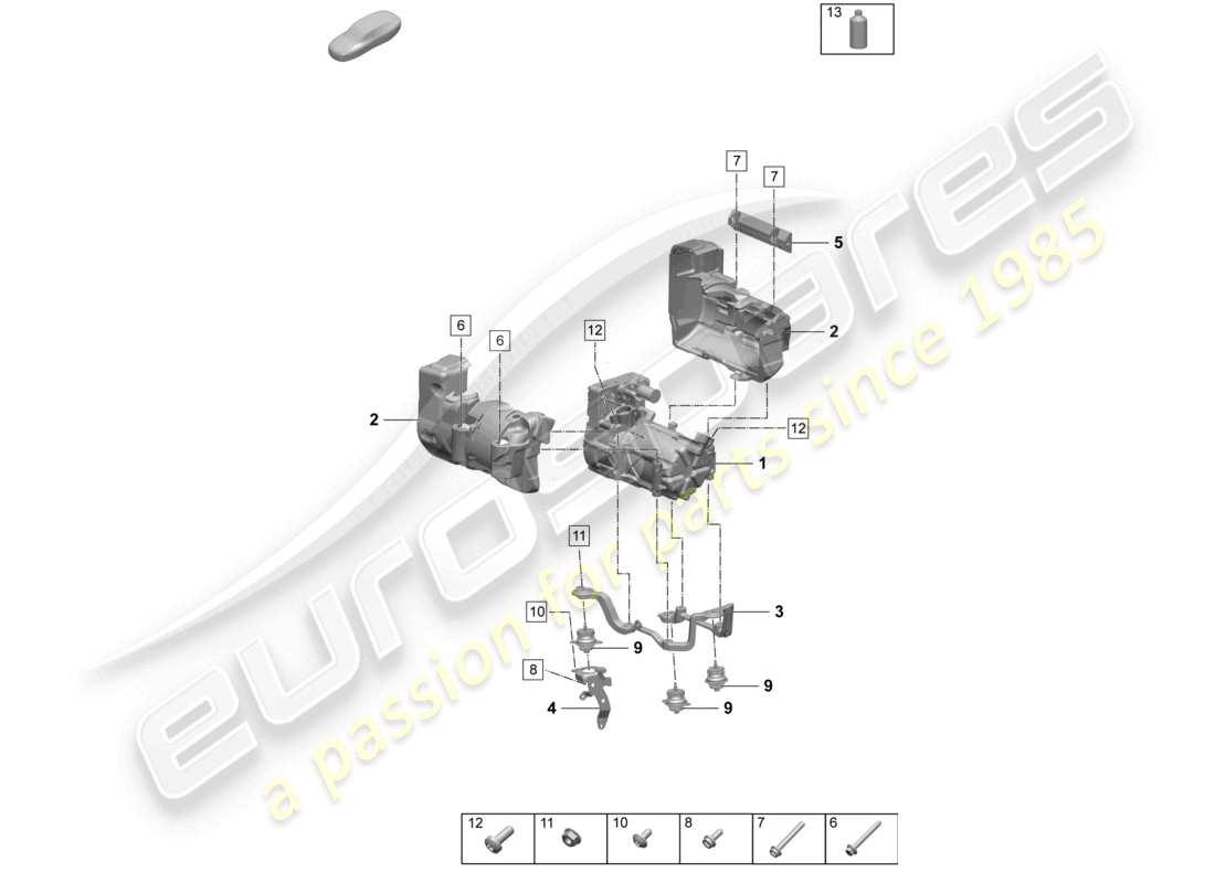 VIEW PARTS DIAGRAMS FROM THE PORSCHE TAYCAN PARTS CATALOGUE a part diagram from the porsche taycan parts catalogue
