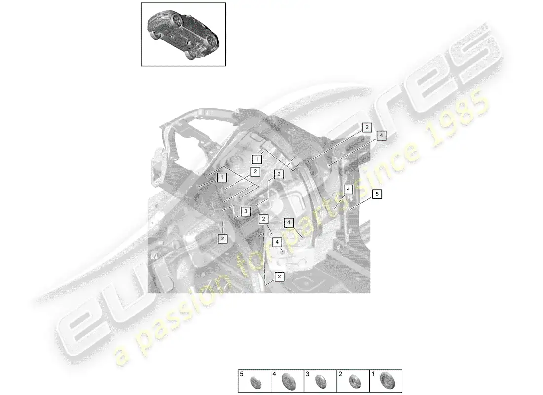 porsche 2020 (macan) bungs front end wheel housing parts diagram