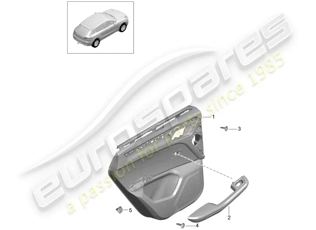 porsche 2014 (macan) door panel rear leather parts diagram