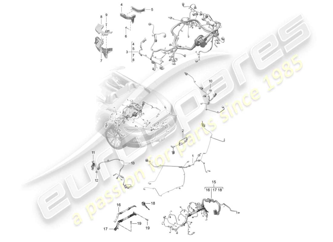 a part diagram from the porsche 2022 (718 boxster) parts catalogue