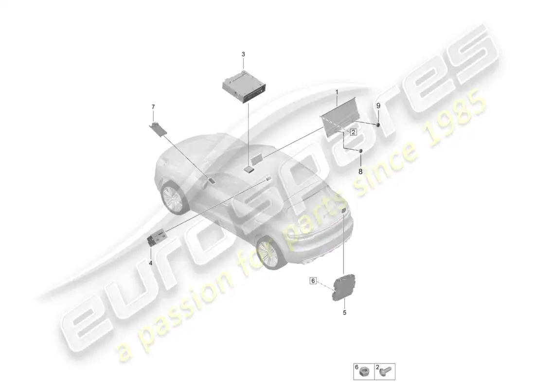 porsche 2020 (macan) display central computer d >>- 28.04.2019 parts diagram